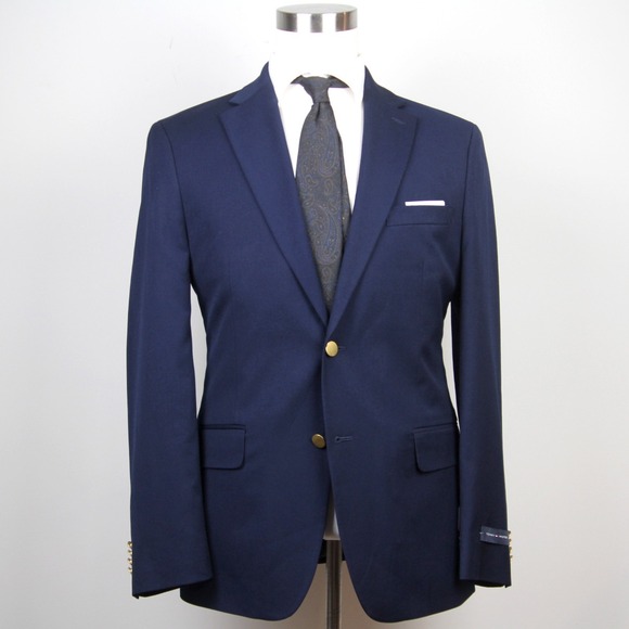 Tommy Hilfiger Mens Modern fit Sport Coat Blazer 42R‎ Navy blue Solid E081202